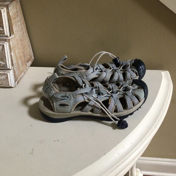 Keen  Waterproof Sport Sandals Women's 8 Whisper Gray‎ Blue Hiking Outdoor - Picture 1 of 7